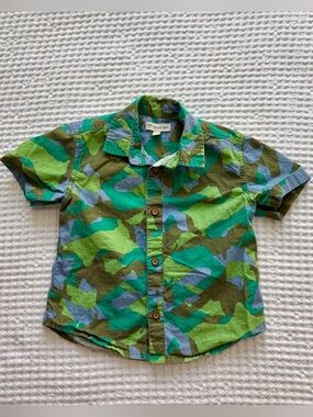 Tucker + Tate Camo Print 100% Cotton Button-Down Shirt 3T